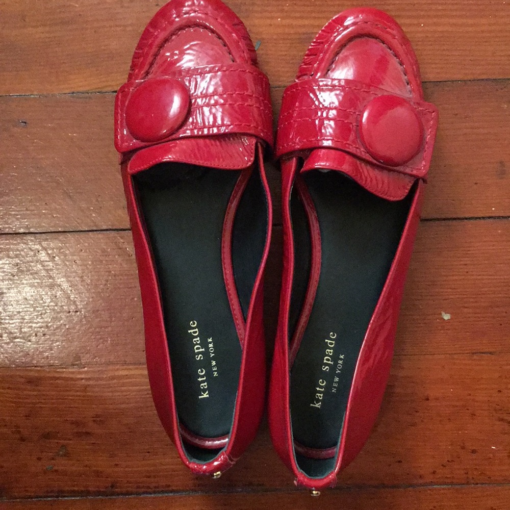 Red patent leather Kate Spade shoes Sz 9